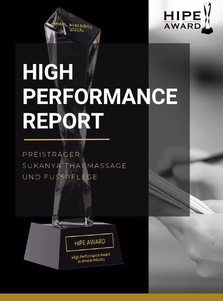 HIPE Award 2026 für Sukanya Thai Massage & Fußpflege München – ausgezeichnete Qualität und Kundenzufriedenheit